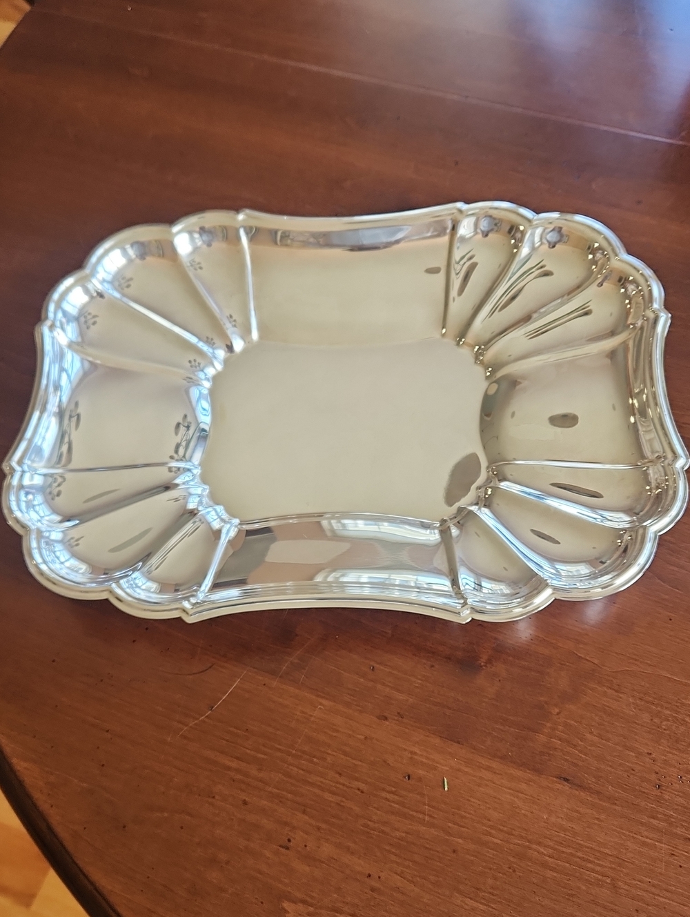 Gorham Polished Silver-Plated Scalloped Serving Tray